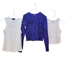 Bundles 3 Pcs State Purple and White Tops Collection